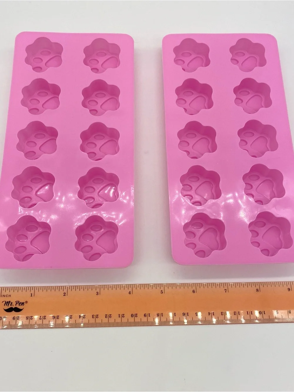 2 Pack Pink Silicone Paw Print Molds Dog Paw Candy Treat Mold